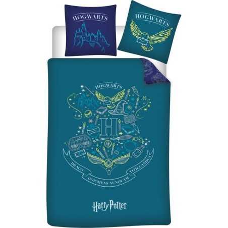 Harry Potter Bettwäscheset - 1 Bettbezug 140x200 + 1 Kissenbezug 63...