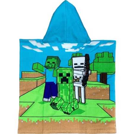 Poncho de bain Minecraft a capuche