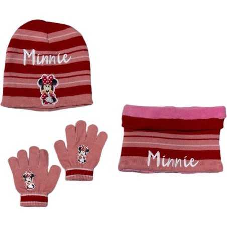 Set 3 pezzi Cappello + Scaldacollo + Guanti Minnie Disney