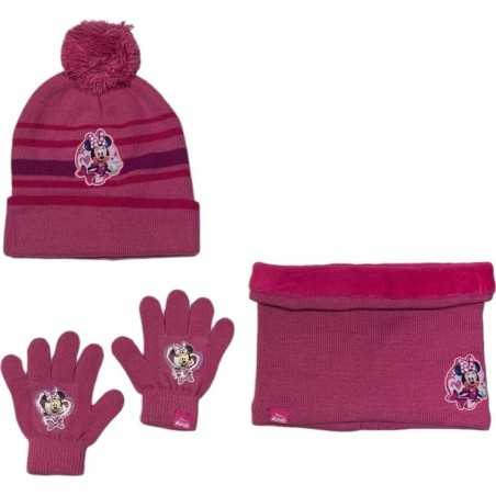 Set 3 Stück Mütze + Snood + Minnie Disney Handschuhe