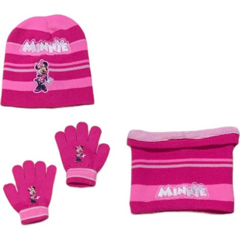 Set 3 pièces Bonnet + Snood + gants Minnie Disney - New discount.com