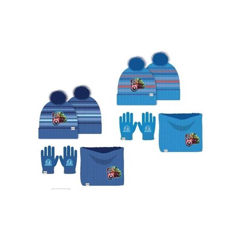 Set 3 pezzi Cappello + Scaldacollo + Guanti Avengers Marvel - New d...
