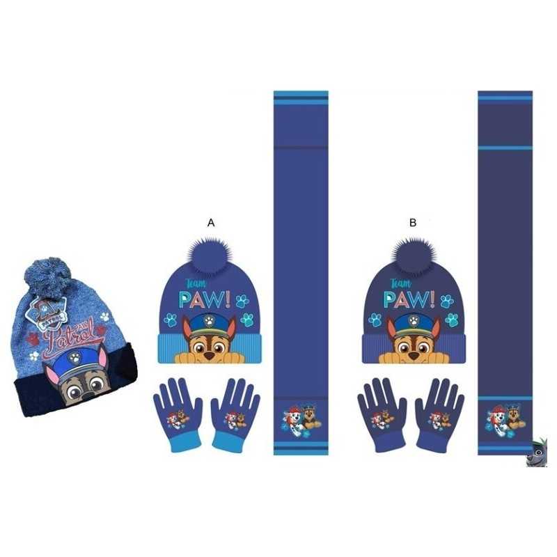 Set 3 pièces Bonnet + écharpe + gants Pat Patrouille - New discount...