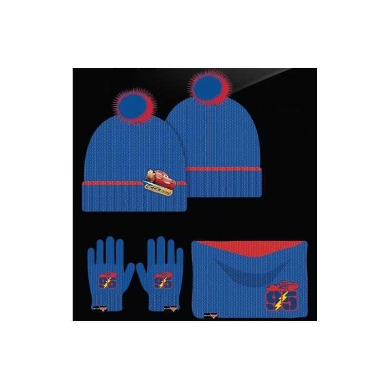 Set 3 pièces Bonnet + Snood + gants Cars Disney - New discount.com