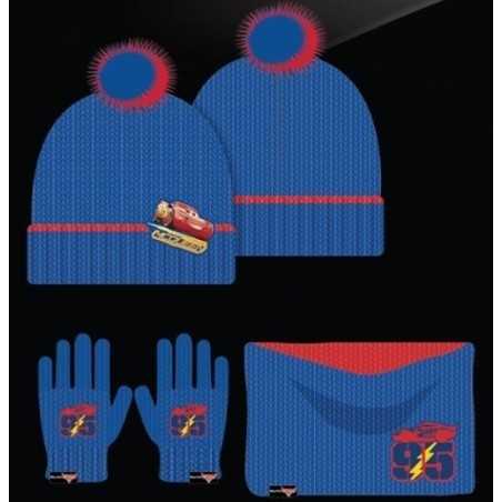 Set 3 piezas gorro + redecilla + guantes Cars Disney -New discount.com