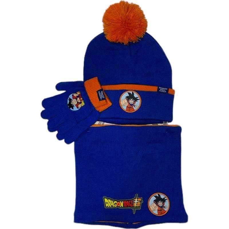 Set 3 piezas gorro + redecilla + guantes Dragon Ball Super -New dis...