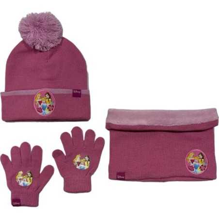 Set 3 pièces Bonnet + Snood + gants Princesse Disney