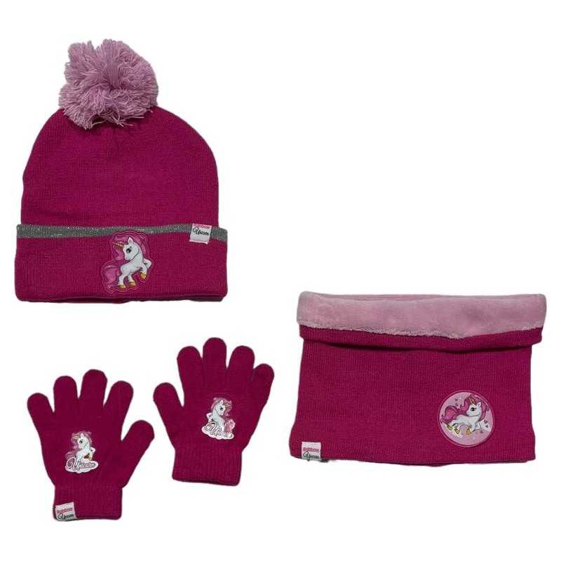 Set 3 pezzi Cappello + Scaldacollo + Guanti Unicorno - New discount...