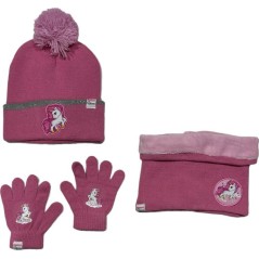 Set 3 pièces Bonnet + Snood + gants Licorne - New discount.com