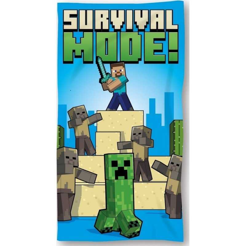 Serviette de plage ou Drap de bain Minecraft en coton - New discoun...