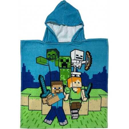 Poncho de baño con capucha de algodón Minecraft -New discount.com