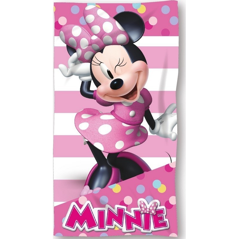 Serviette de plage ou drap de bain Minnie Disney en coton - New dis...