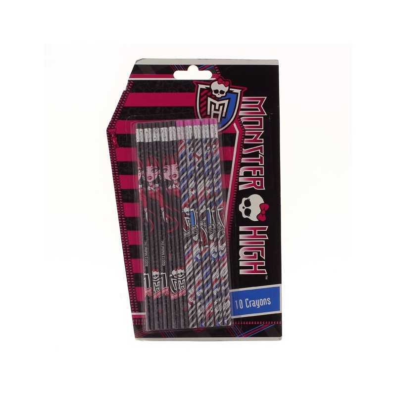 Set mit 10 Stiften mit Radiergummi Monster High - New discount.com
