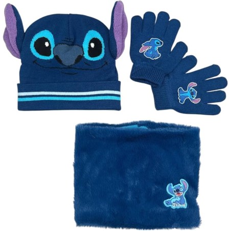 Set 3 pezzi Cappello + Scaldacollo + Guanti Stitch Disney - New dis...