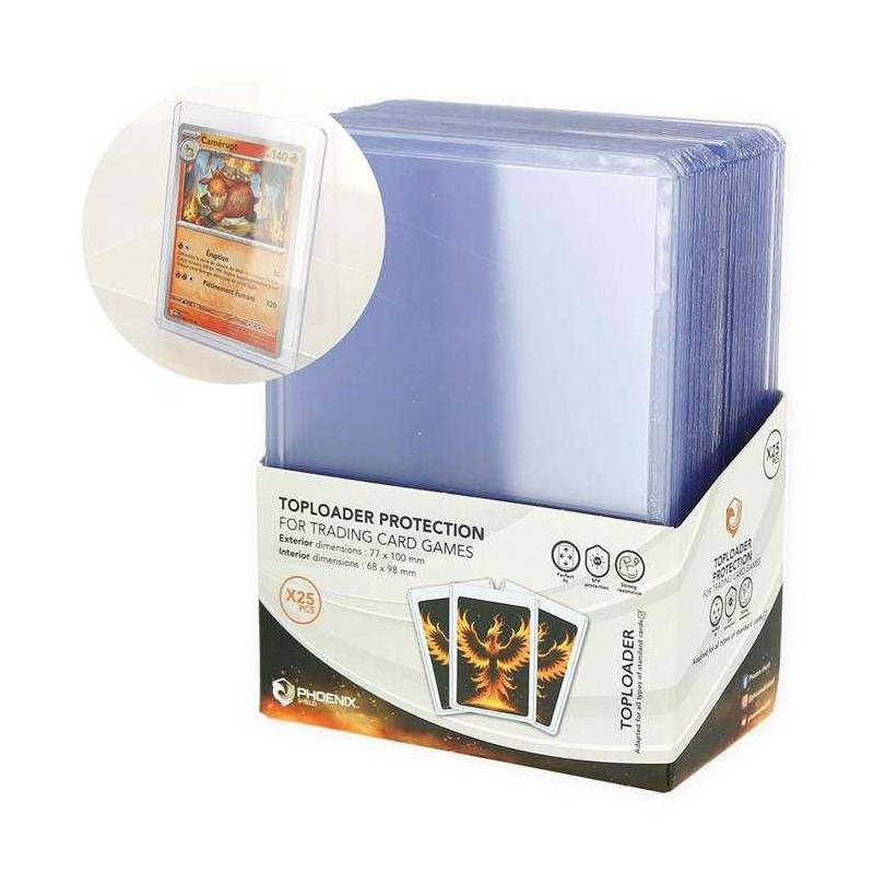 Display de 25 Top Loaders-PHOENIX SHIELD -New discount.com
