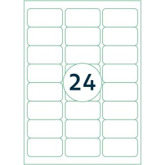 Packung mit 10 A4-Karten mit 12 Etiketten - New discount.com