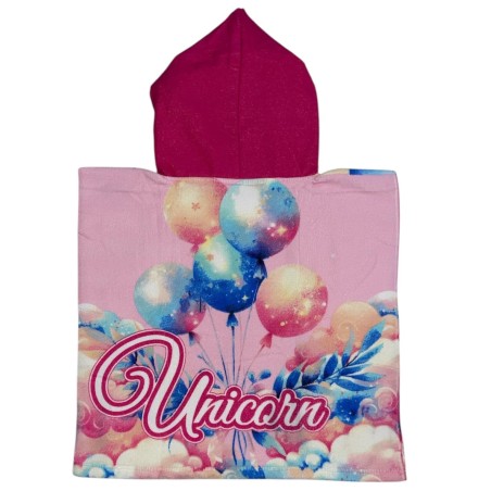 Poncho de baño con capucha Unicornio