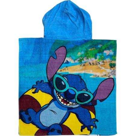 Poncho da bagno con cappuccio in cotone Stitch Disney