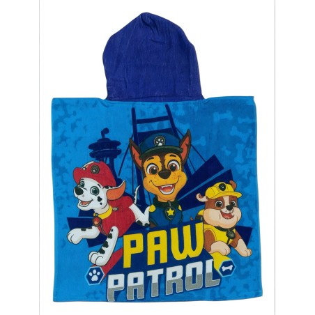 Poncho de bain Paw Patrol à capuche en coton