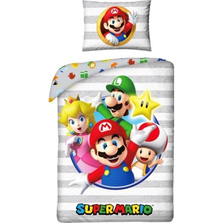 Parure de lit Super Mario - housse de couette Super Mario - New dis...