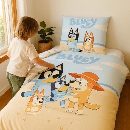 Parure de lit Bluey - housse de couette Bluey