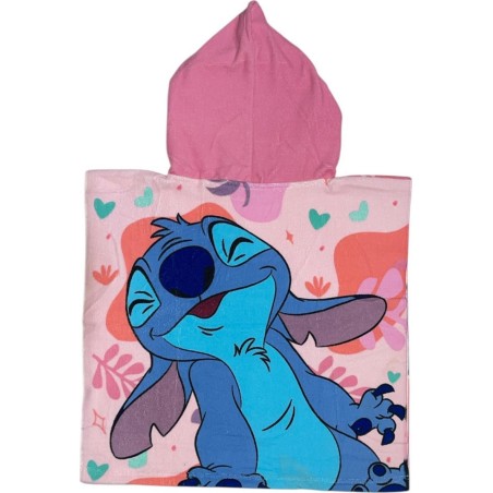 Poncho de bain Stitch Disney  à capuche