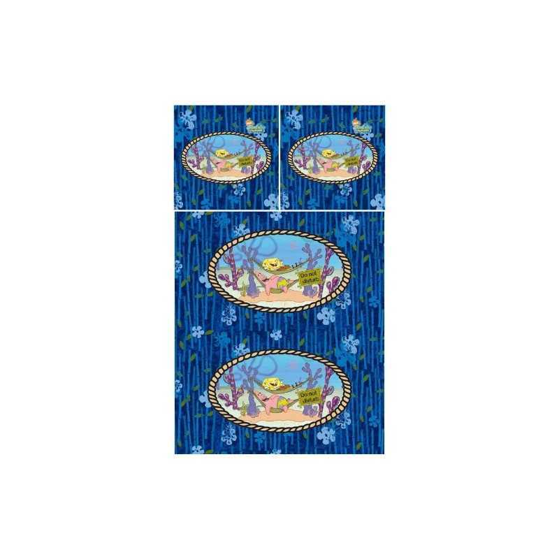 Parure HOUSSE DE COUETTE Bob l'eponge 140x200cm et Taie Bob l'epong...