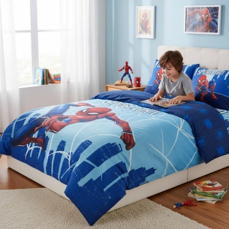 Parure de lit Spiderman - housse de couette Spider-Man En coton