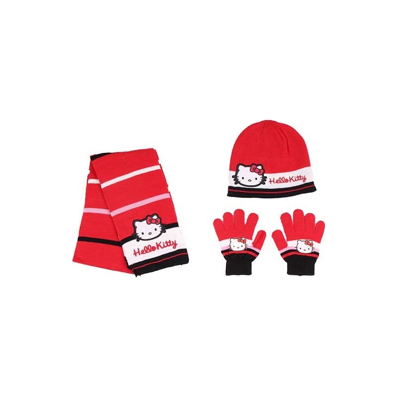 Set 3 Teile Hello Kitty HUT + HANDSCHUHE + SCHAL Hello, Kitty - New...