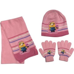 Set 3 Teile Minions BONNET + HANDSCHUHE + SCHAL Minions Girl