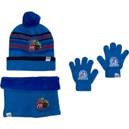 Set 3 piezas gorro + redecilla + guantes Avengers Marvel