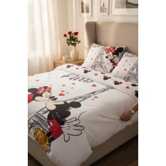 Parure Housse de couette  Minnie et Mickey  a Paris en Coton