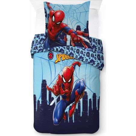 Parure de lit Spiderman - housse de couette Spider-Man En coton - N...