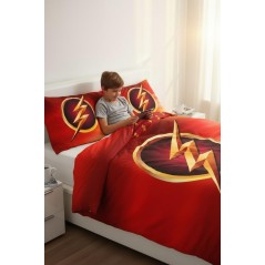 Parure Housse de Couette Flash  + Taies d'Oreiller Flash