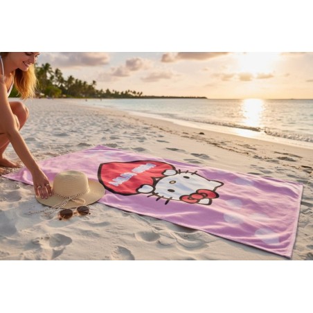 Toalla de playa de algodón Hello Kitty