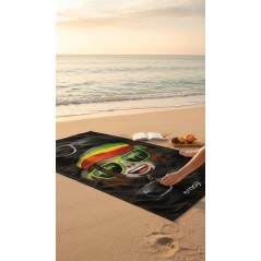 Drap de plage ou drap de bain Emoji en noir
