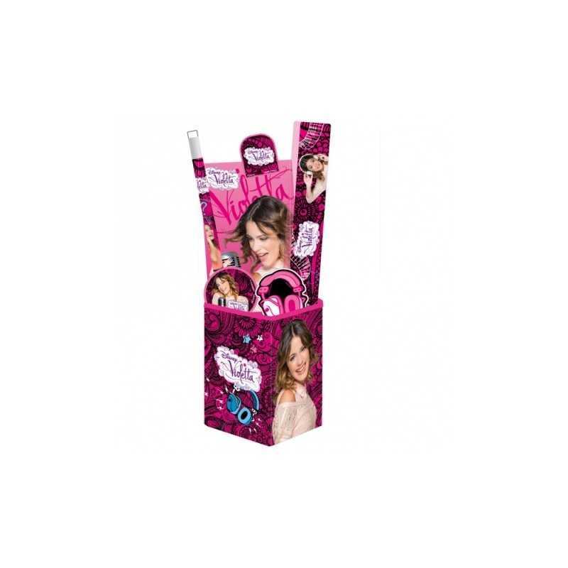 VIOLETTA POT A CRAYONS + FOURNITURES SCOLAIRES -New discount.com