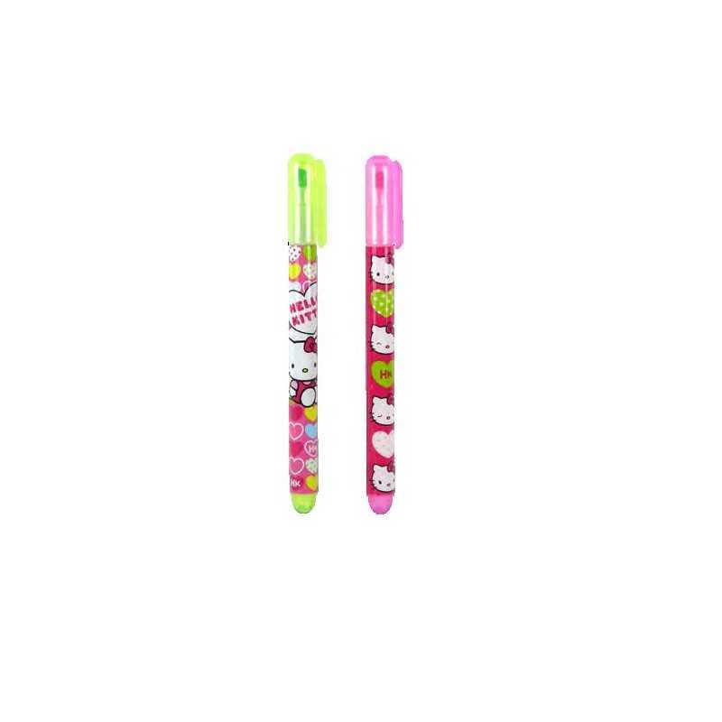 Stylo Fluo Surligneur "Hello Kitty" vert fluo et rose fluo - New di...