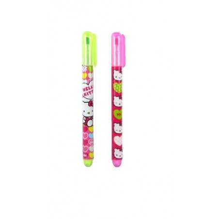 Fluo Pen Textmarker "Hello Kitty" neongrün und neonpink - New disco...