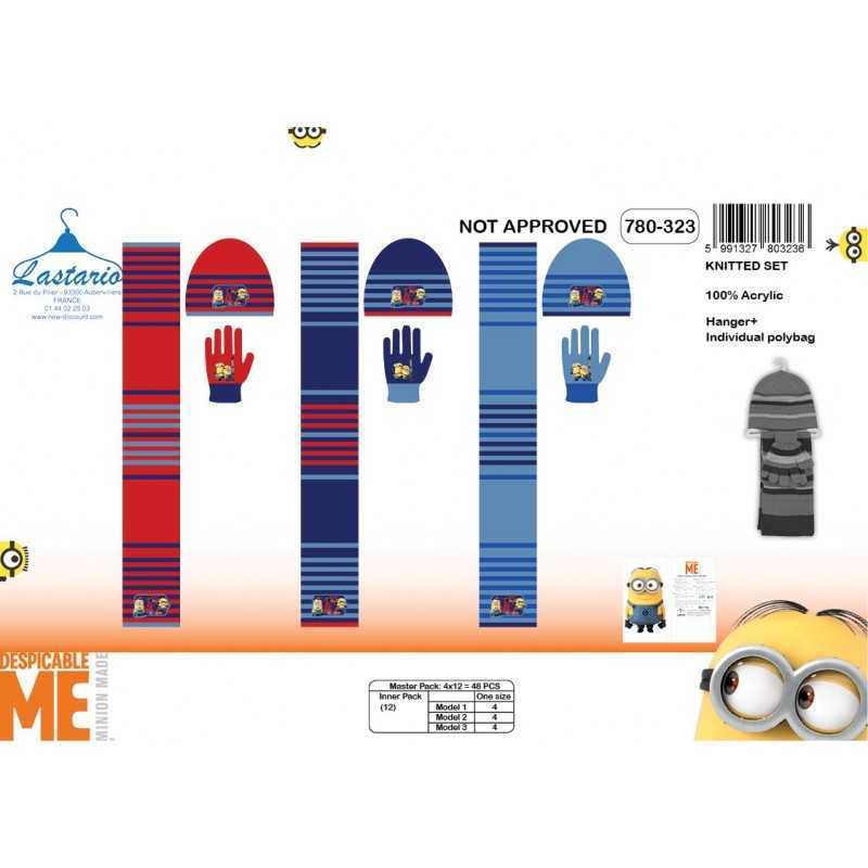 Set 3 piezas Minions BONNET + GUANTES + SCARF Minions -New discount...