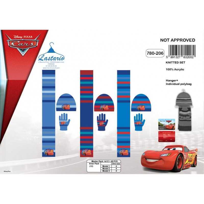 Set 3 pieces Bonnet + Gloves + Scarf Cars Disney 780-206, New disco...