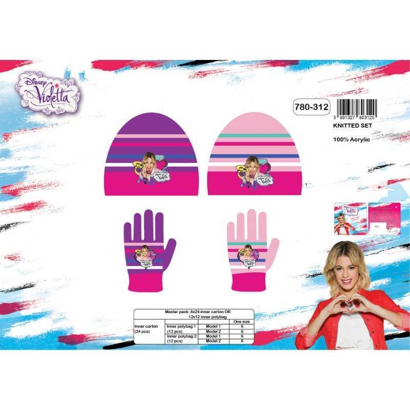 Set 2 pièces bonnet + gants Violetta Disney