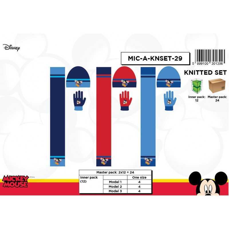 Set 3 pezzi Bonnet + sciarpa + guanti Mickey Disney - New discount.com