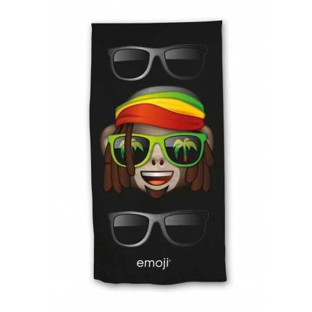 Toalla de playa Emoji o toalla de baño en negro -New discount.com