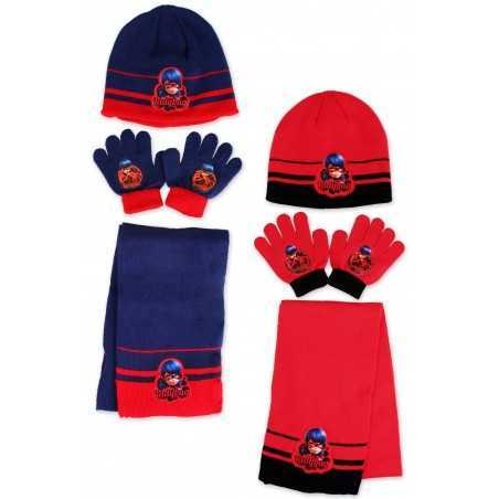 Set 3 pièces Bonnet et écharpe et gants Miraculous Ladybug - New di...