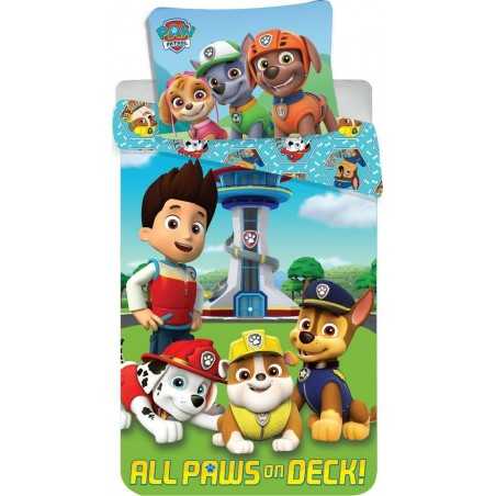 Copripiumino Paw Patrol - 1 copripiumino 140x200 - cotone - New dis...