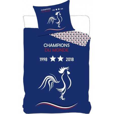 Parure de Lit France avec 2 étoiles Champion de Monde en 1998 et 20...