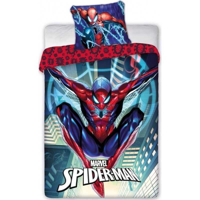 140 x 200 cm Blu Spider-Man Parure per Bambini Marvel Spiderman Federa Copripiumino 100% Cotone